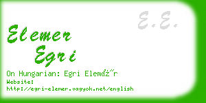 elemer egri business card